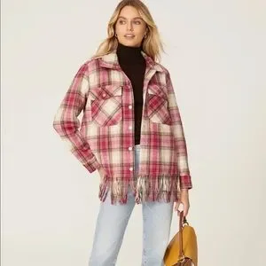 Blank NYC Jackets Coats Blank Nyc Woodstock Pink Plaid